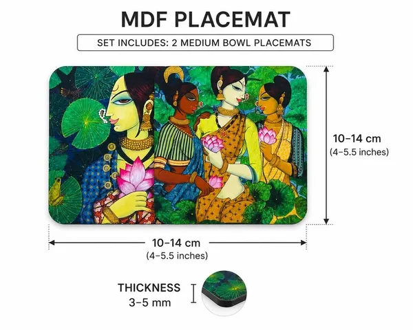 Madhubani_art_Coffee_Mat_squar_Set_of_2