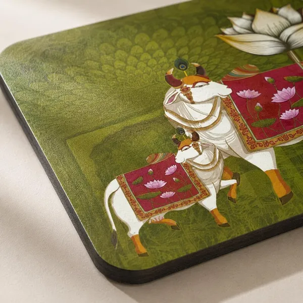 Madhubani_art_Coffee_Mat_squar_Set_of_2
