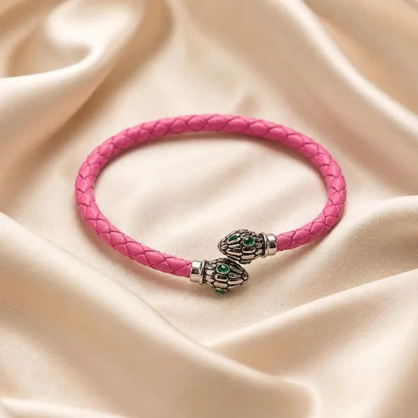 Pink_Braided_Adjustable_Snake_Bracelet_for_Women