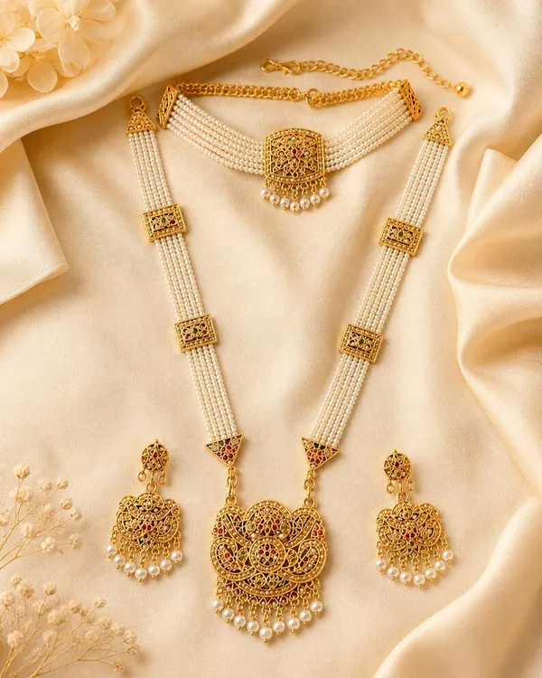 Gold_Tone_Pearl_Bridal_Jewellery_Set_for_Women