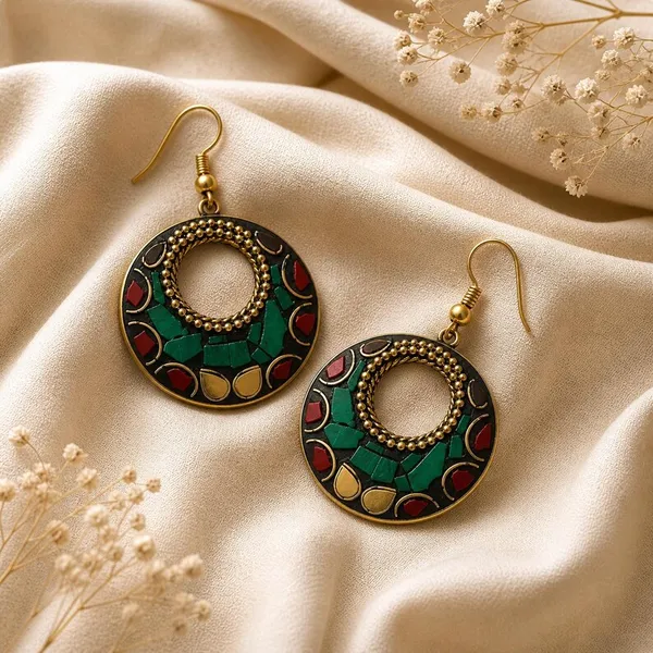Black_Multicolour_Round_Drop_Earrings_for_Women