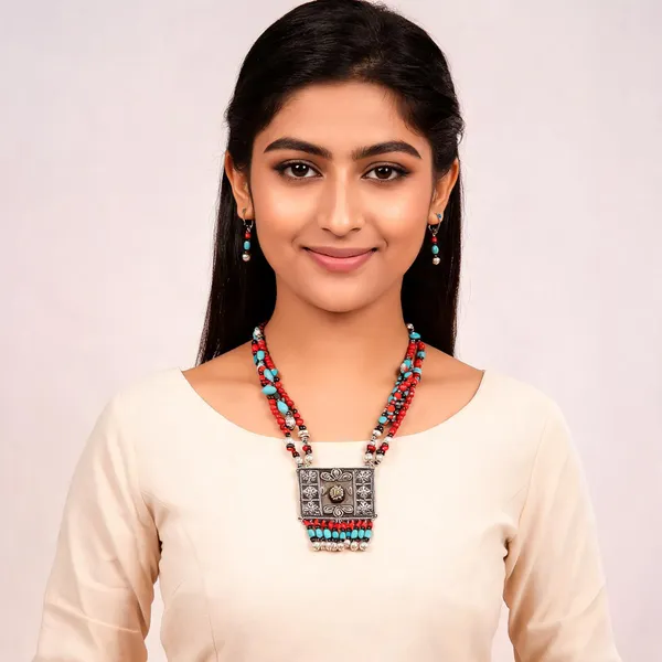 Multicolour_Beaded_Statement_Necklace_Set_for_Women