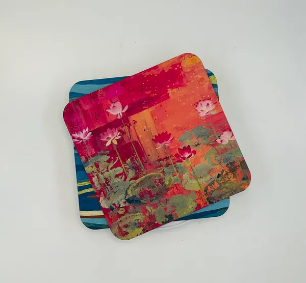 Abstract_Lotus_Print_Table_Mat_Set_of_12