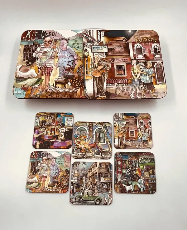 DIVIORRA_Rangrez_Safar_–_Artistic_Heritage_Coffee_Mats_squar_Set_of_2