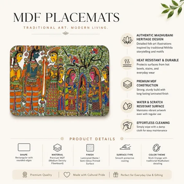 Madhubani_Coffee_Mat_squar_Set_of_2