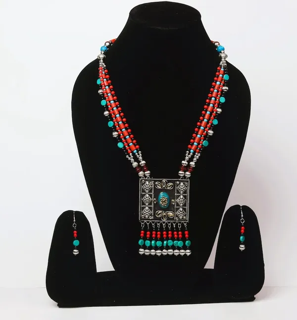Multicolour_Beaded_Statement_Necklace_Set_for_Women