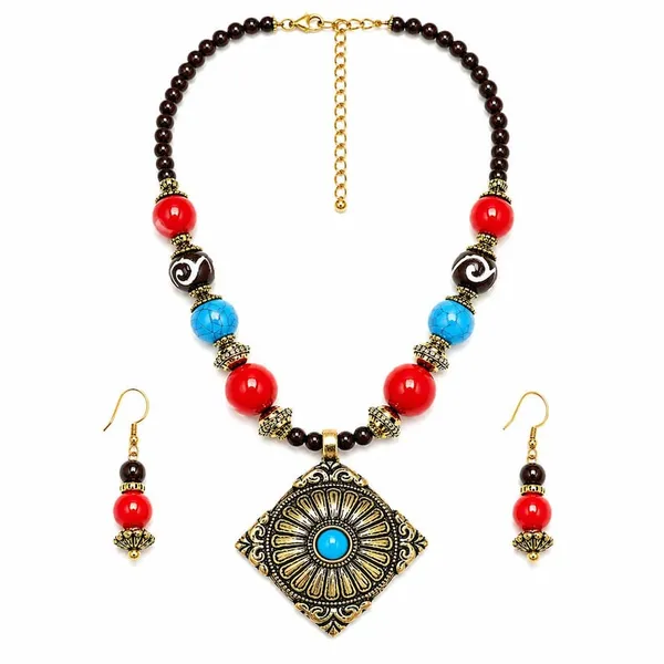 Red_Blue_Beaded_Necklace_And_Earrings_Set_For_Women
