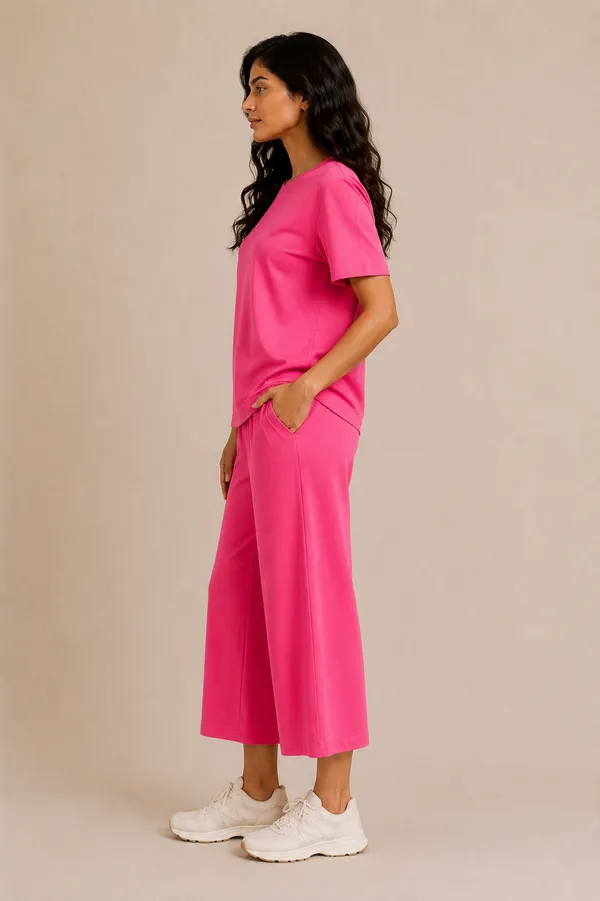 Pink_Relaxed_Fit_Top_And_Wide-Leg_Culotte_Set_For_Women