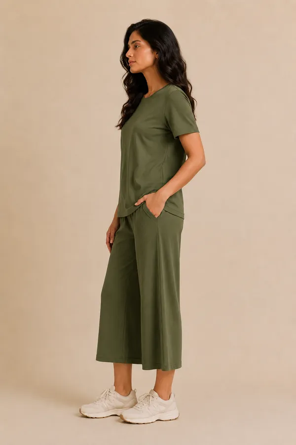 Olive_Green_Relaxed_Fit_Wide-Leg_Culotte_Co-Ord_Set_For_Women