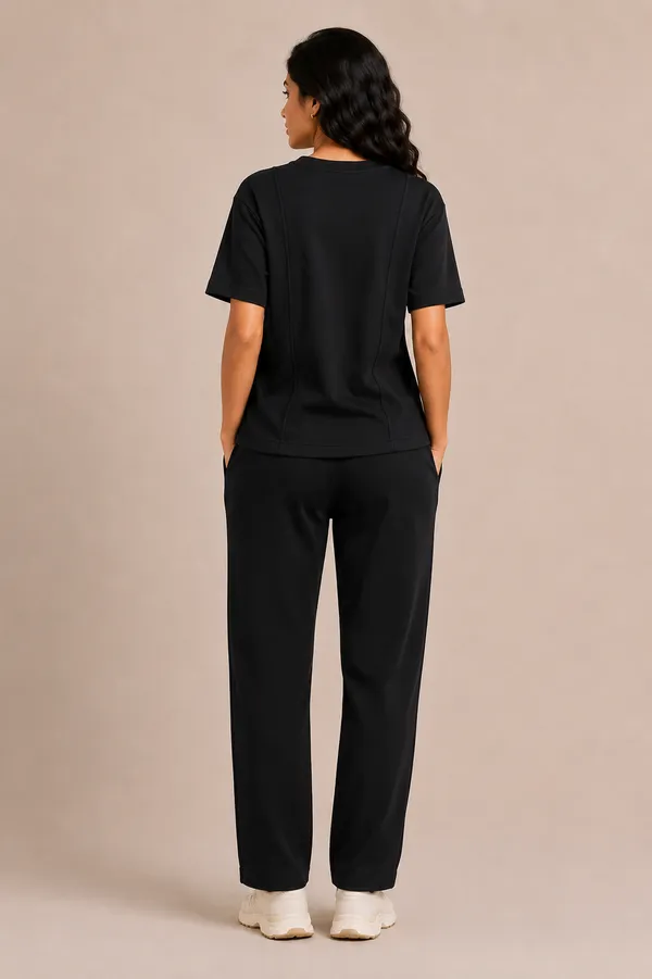 Black_Relaxed_Fit_Crew-Neck_Top_And_Trouser_Set_For_Women
