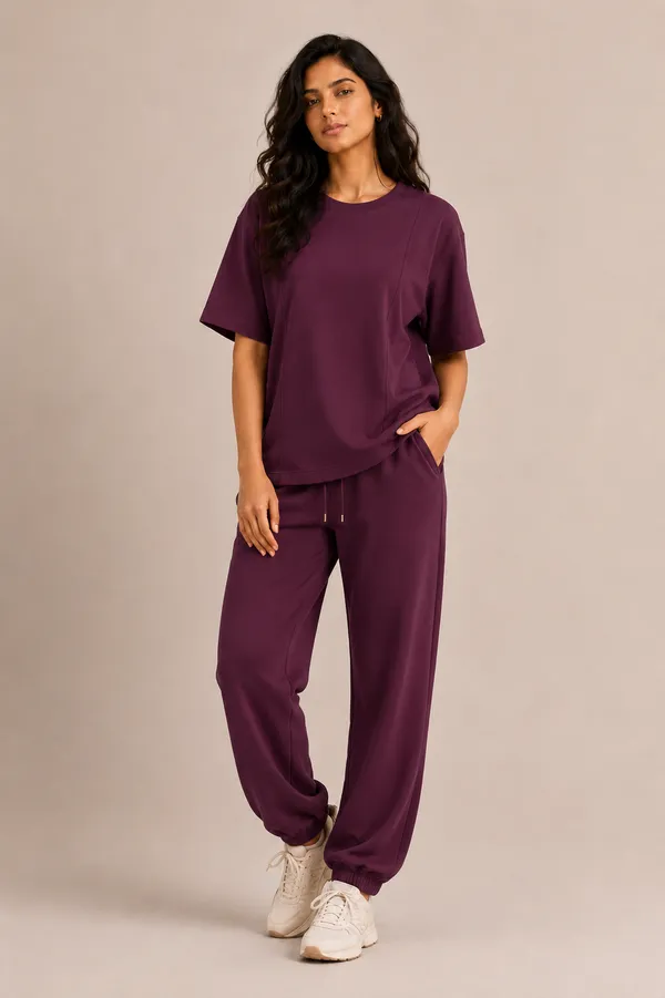 Purple_Relaxed_Fit_T-Shirt_And_Jogger_Set_For_Women