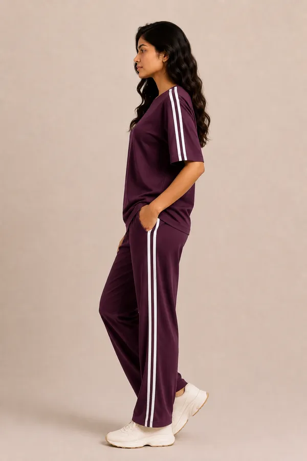 Maroon_Relaxed_Fit_Striped_Track_Co-Ord_Set_For_Women
