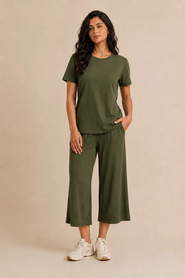 Olive_Green_Relaxed_Fit_Wide-Leg_Culotte_Co-Ord_Set_For_Women