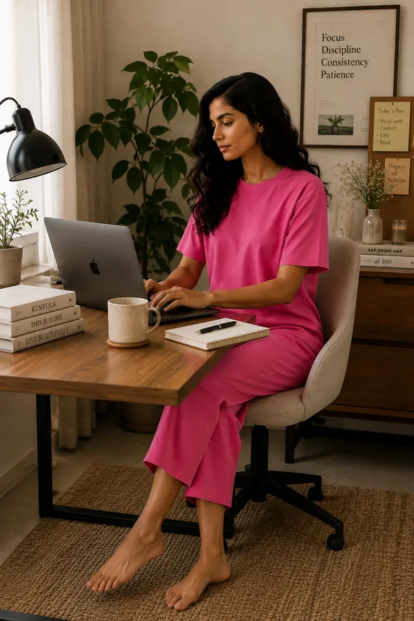 Pink_Relaxed_Fit_Top_And_Wide-Leg_Culotte_Set_For_Women