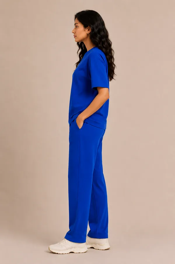 Blue_Relaxed_Fit_Crew-Neck_Top_And_Trouser_Set_For_Women