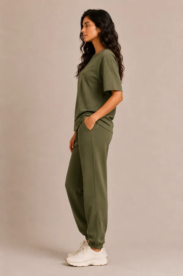 Olive_Green_Relaxed_Fit_T-Shirt_And_Jogger_Set_For_Women