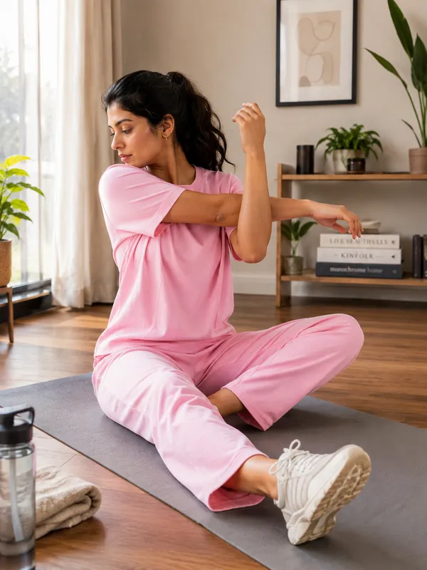 Pink_Relaxed_Fit_Top_And_Wide-Leg_Trouser_Set_For_Women