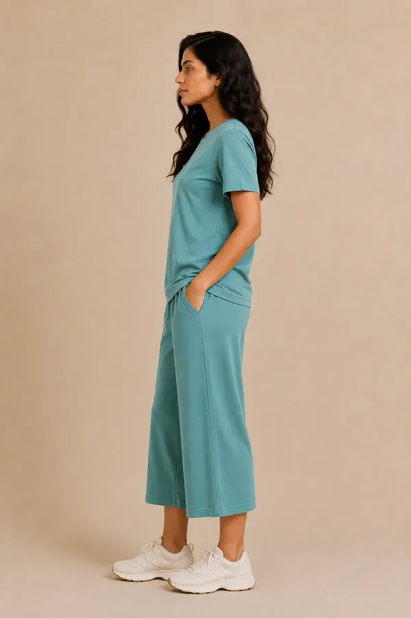 Teal_Relaxed_Fit_Wide-Leg_Culotte_Co-Ord_Set_For_Women