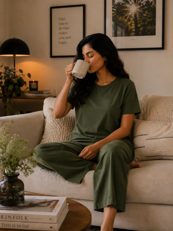 Olive_Green_Relaxed_Fit_Wide-Leg_Culotte_Co-Ord_Set_For_Women