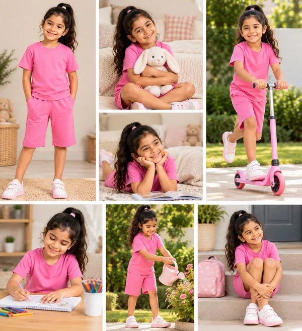 Pink_Relaxed_Fit_T-Shirt_And_Shorts_Set_For_Kids