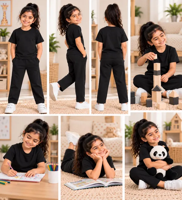 Black_Relaxed_Fit_T-Shirt_And_Pants_Set_For_Kids