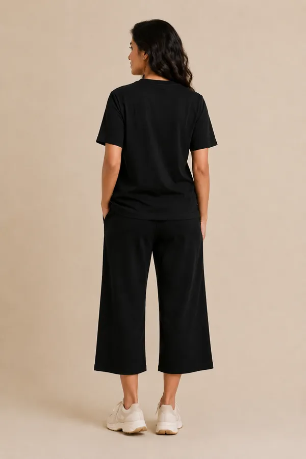 Black_Relaxed_Fit_Wide-Leg_Culotte_Co-Ord_Set_For_Women