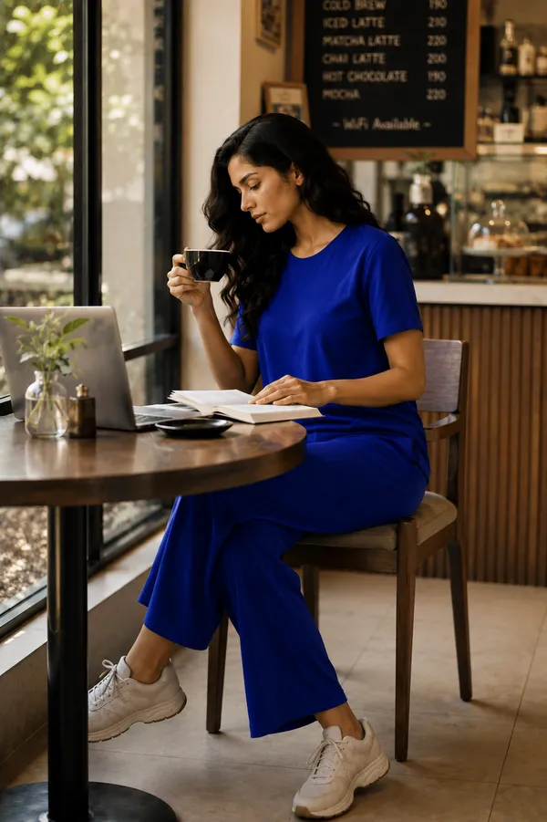 Blue_Relaxed_Fit_Wide-Leg_Culotte_Co-Ord_Set_For_Women