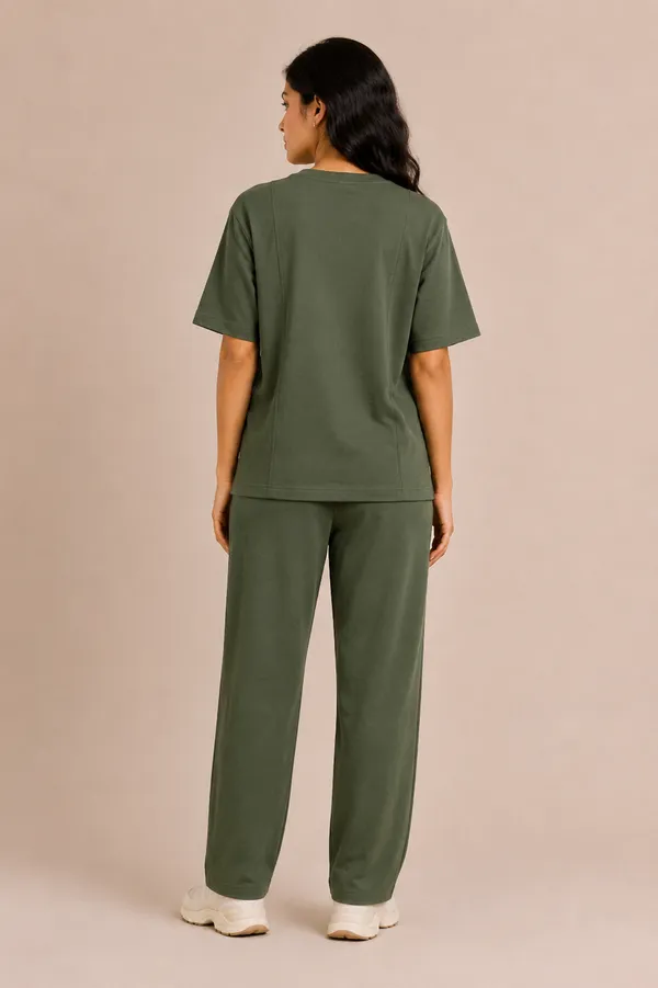 Olive_Green_Relaxed_Fit_Crew-Neck_Top_And_Trouser_Set_For_Women
