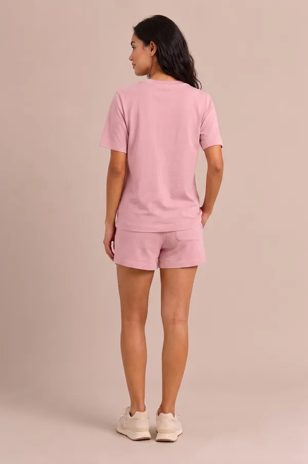 Pink_Relaxed_Fit_Short-Sleeve_Top_And_Shorts_Set_For_Women