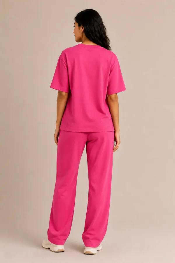 Pink_Relaxed_Fit_Crew-Neck_Top_And_Trouser_Set_For_Women