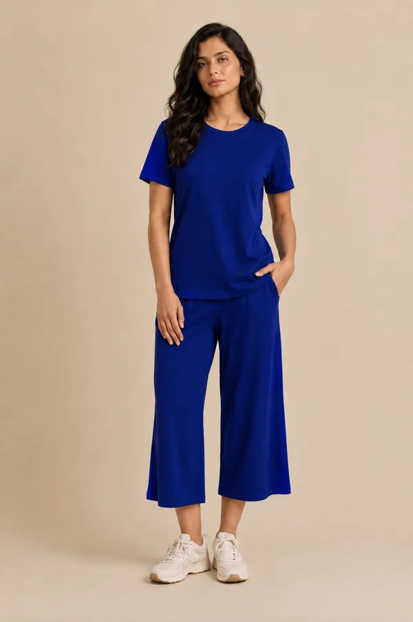 Blue_Relaxed_Fit_Wide-Leg_Culotte_Co-Ord_Set_For_Women