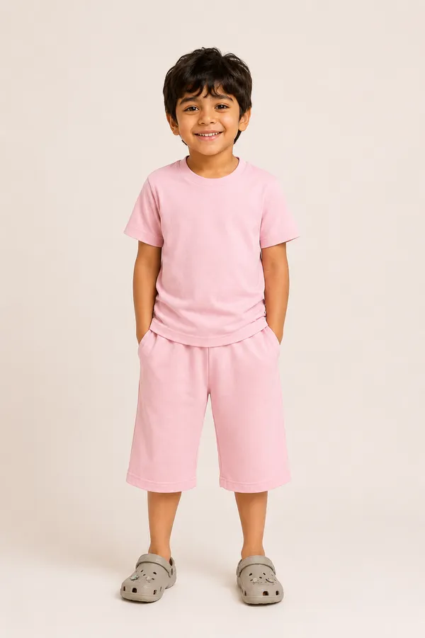 Pink_Relaxed_Fit_T-Shirt_And_Shorts_Set_For_Boys