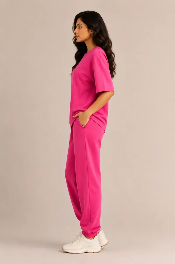 Pink_Relaxed_Fit_T-Shirt_And_Jogger_Set_For_Women