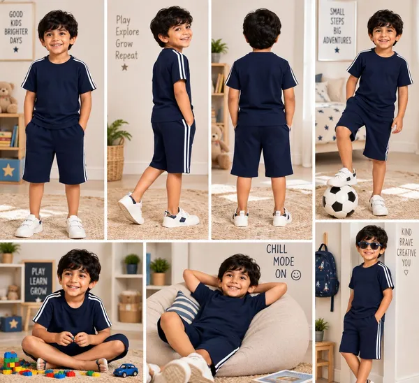 Navy_Blue_Striped_Relaxed_Fit_T-Shirt_And_Shorts_Set_For_Kids