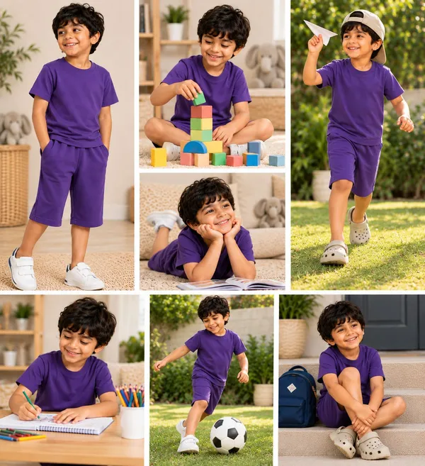 Purple_Relaxed_Fit_T-Shirt_And_Shorts_Set_For_Kids