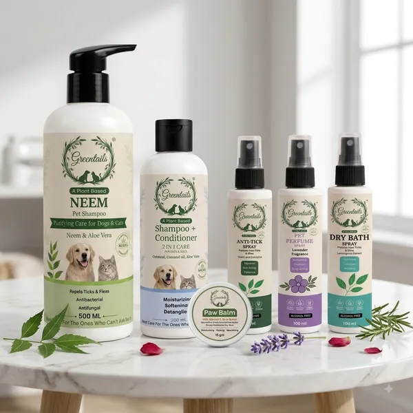 Premium_Pet_Care_Grooming_Kit,_Pack_Of_6_(Neem_Shampoo_500_Ml,_Conditioner+Shampoo_200_Ml,_Anti-Tick_Spray_100_Ml,_Dry_Bath_100_Ml,_Pet_Perfume_100Ml_And_Paw_Balm_15_Gm)