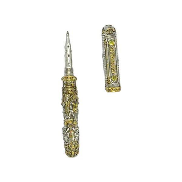 925_Sterling_Silver_Ram_Darbar_Nakshi_Antique_Collectible_Pen