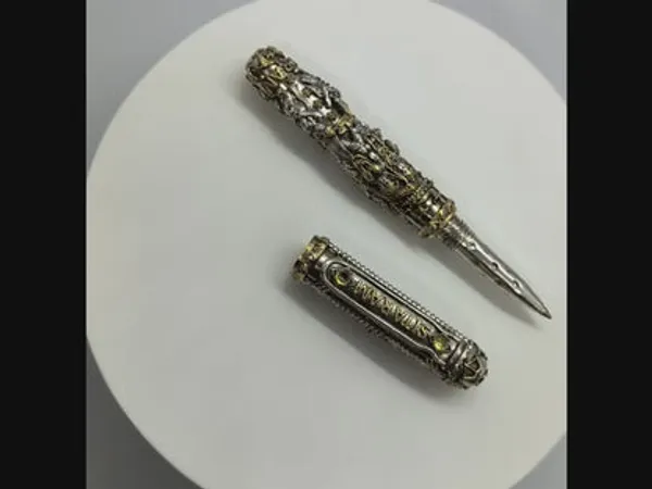 925_Sterling_Silver_Ram_Darbar_Nakshi_Antique_Collectible_Pen