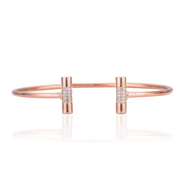 Rose_Gold_925_Sterling_Silver_Zircon_Flower_Bracelet_For_Unisex