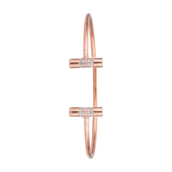 Rose_Gold_925_Sterling_Silver_Zircon_Flower_Bracelet_For_Unisex