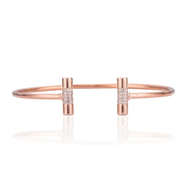Rose_Gold_925_Sterling_Silver_Zircon_Flower_Bracelet_For_Unisex