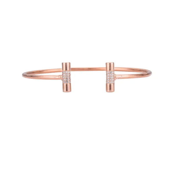 Rose_Gold_925_Sterling_Silver_Zircon_Flower_Bracelet_For_Unisex