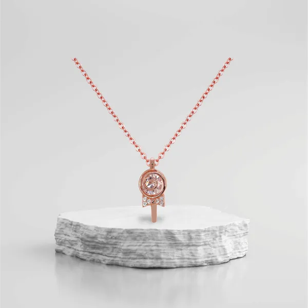 Rose_Gold_925_Silver_Floral_Bow_Pendant_Necklace_For_Women