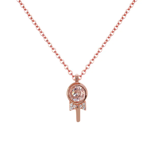 Rose_Gold_925_Silver_Floral_Bow_Pendant_Necklace_For_Women