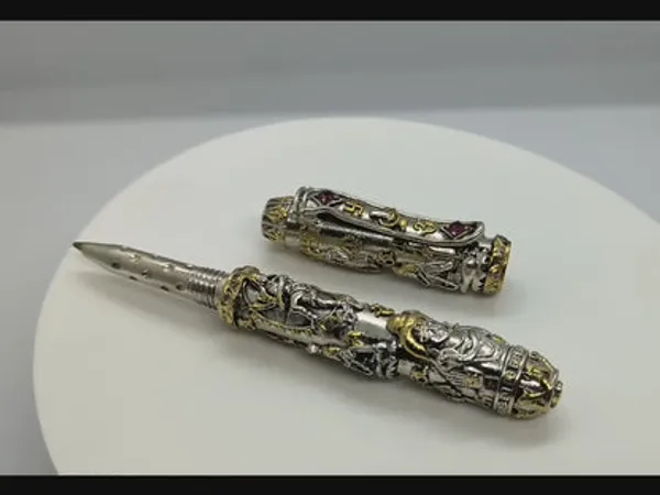 925_Silver_Two-Tone_Nakash_Ruby_Studded_Hallmark_Decorative_Pen