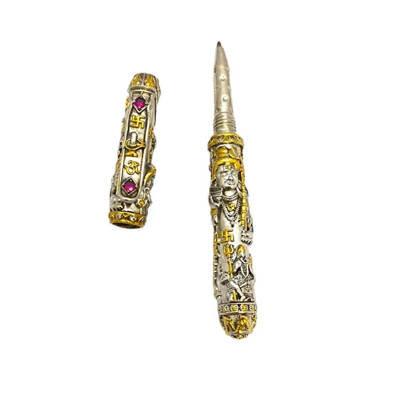 925_Silver_Two-Tone_Nakash_Ruby_Studded_Hallmark_Decorative_Pen