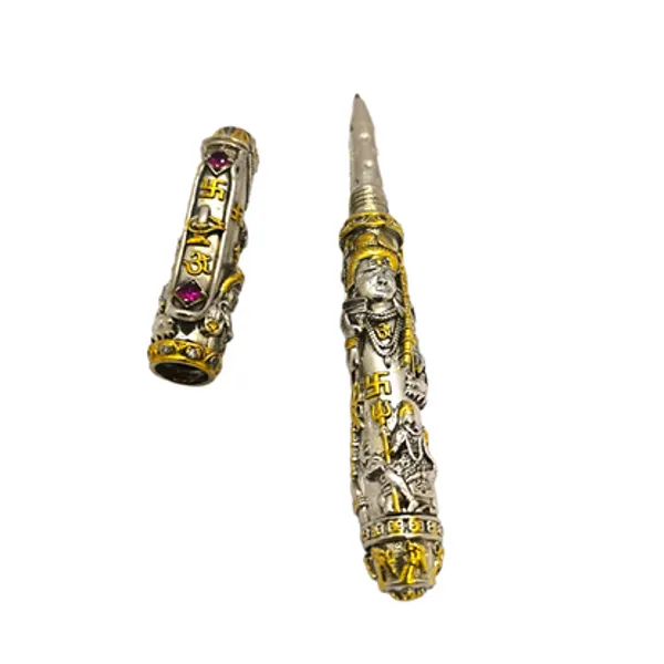 925_Silver_Two-Tone_Nakash_Ruby_Studded_Hallmark_Decorative_Pen