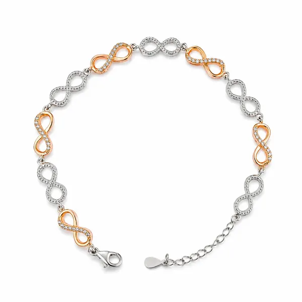 Silver_925_Two_Tone_Infinity_Zircon_Bracelet
