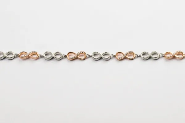 Silver_925_Two_Tone_Infinity_Zircon_Bracelet_For_Unisex