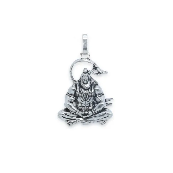 925_Silver_Lord_Hanuman_Meditation_Faith_Pendant